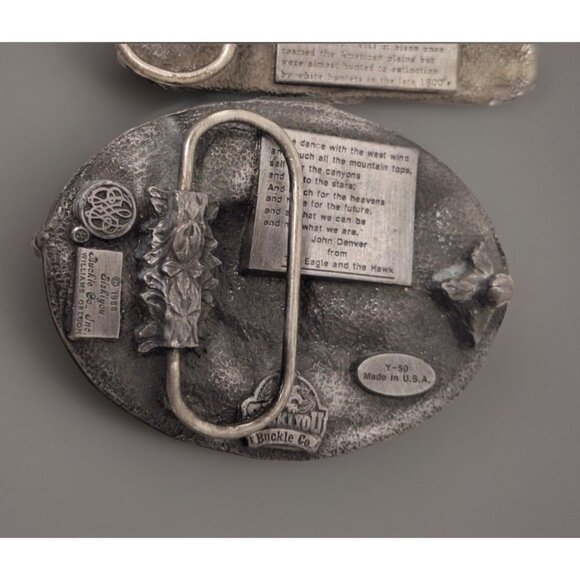 Lot of 3, Vtg Sisiyou Pewter Belt Buckles 2-1988 & 1984, Retro Western Cowboy - Picture 5 of 6